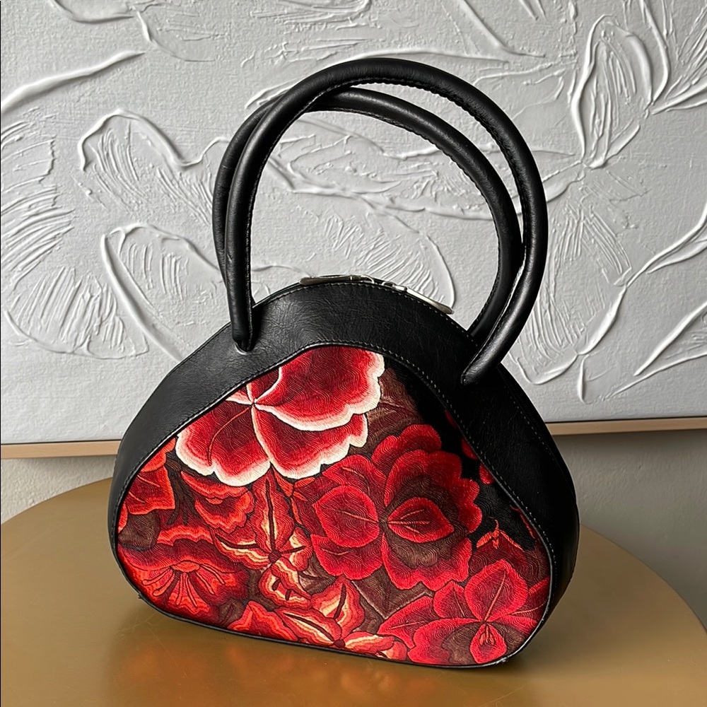 Pineda Covalin Red Floral Satchel